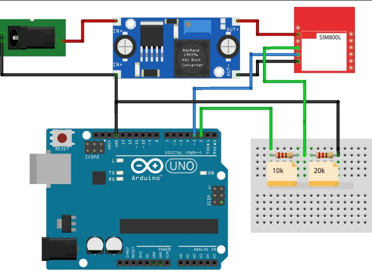 SIM800L GSM Module to Arduino