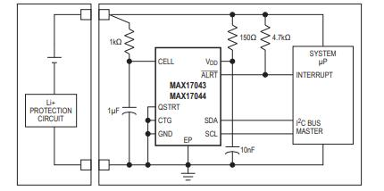 Circuit Diagram of MAX17043/MAX17044