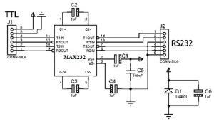  MAX232 IC Schematic